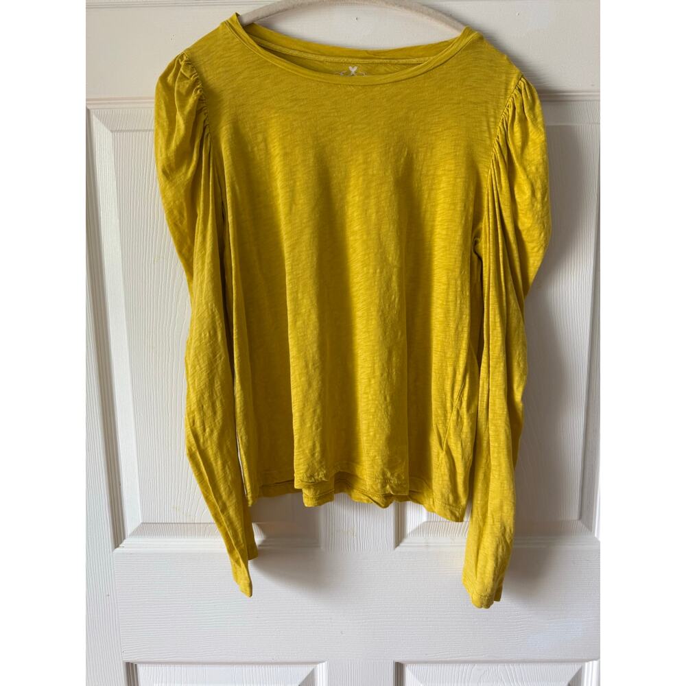 Velvet by Graham & Spencer Vintage Slub Cotton Puff Long Sleeve Top Womens M